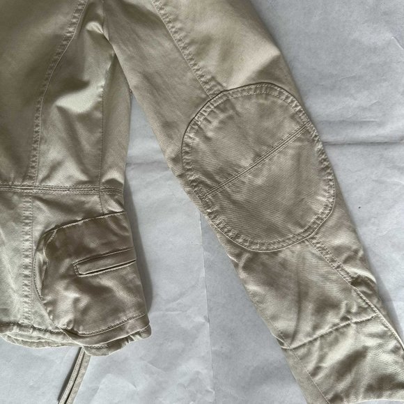 Banana Republic cream cotton Utility Biker Jacket Bomber SS04 - Picture 5 of 8